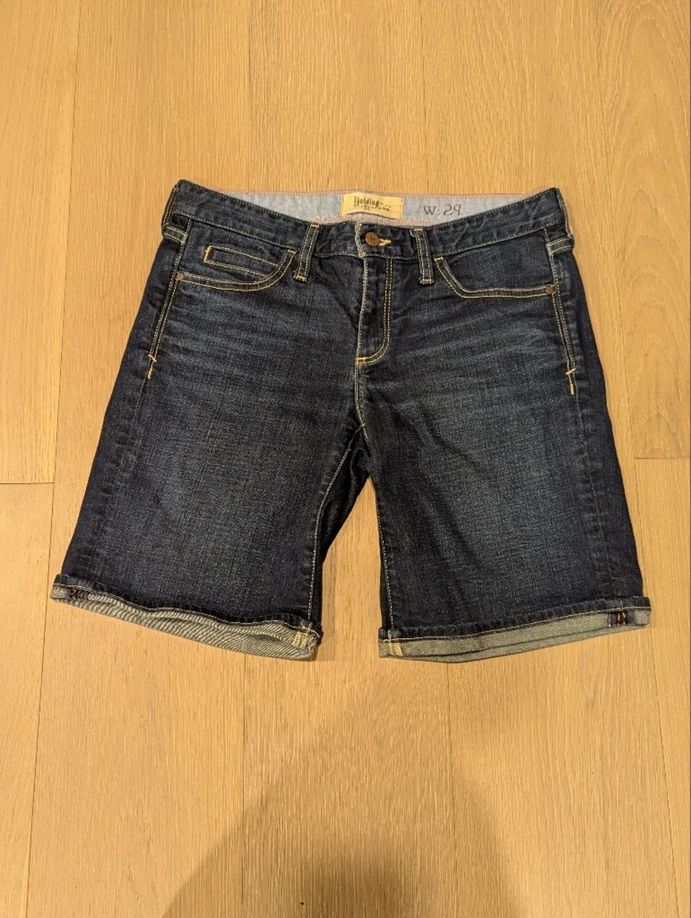 HOLDING HORSES Dark Blue Denim Jean Shorts - Picture 1 of 6